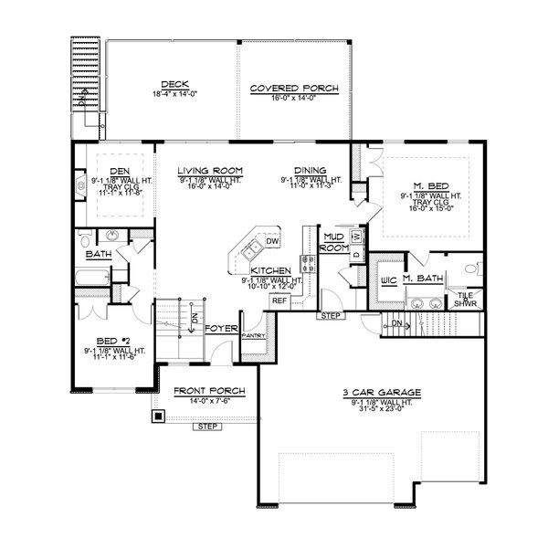 House Blueprint - Craftsman Floor Plan - Main Floor Plan #1064-133