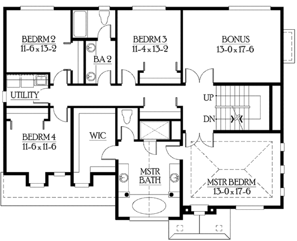 Architectural House Design - Craftsman Floor Plan - Upper Floor Plan #132-433