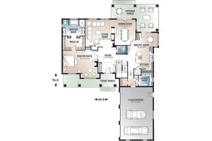 Floor Plan - Main Floor for Farmhouse House Plan #23-2693 - 4 bed, 3.5 bath