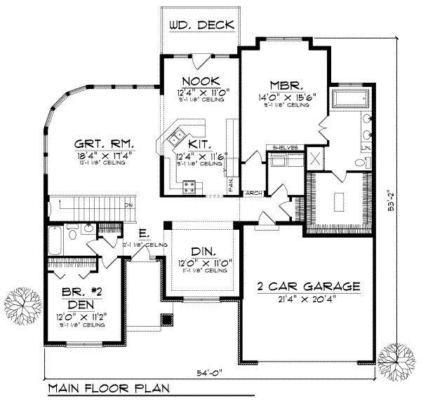 Traditional Floor Plan - Main Floor Plan #70-659