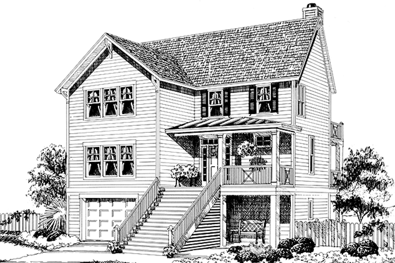 House Blueprint - Country Exterior - Front Elevation Plan #991-10