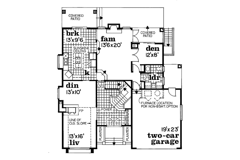 Dream House Plan - Floor Plan - Main Floor for Prairie House Plan #47-732 - 3 bed, 2.5 bath