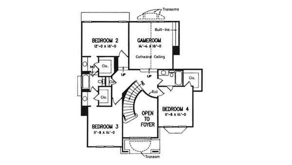 Architectural House Design - European Floor Plan - Upper Floor Plan #974-38
