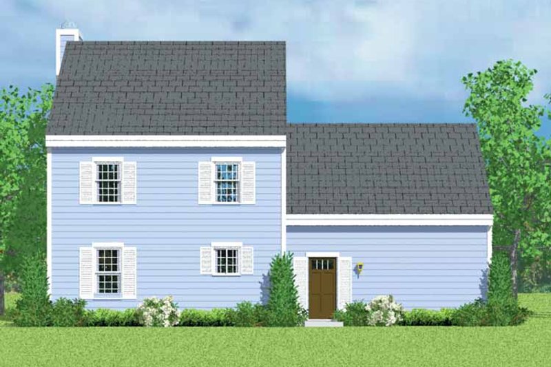 House Plan Design - Colonial Exterior - Rear Elevation Plan #72-1088
