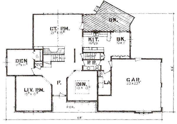 Traditional Floor Plan - Main Floor Plan #421-122