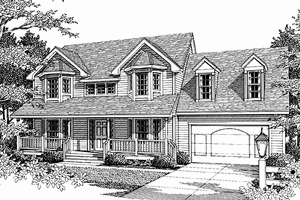 Home Plan - Country Exterior - Front Elevation Plan #1037-36