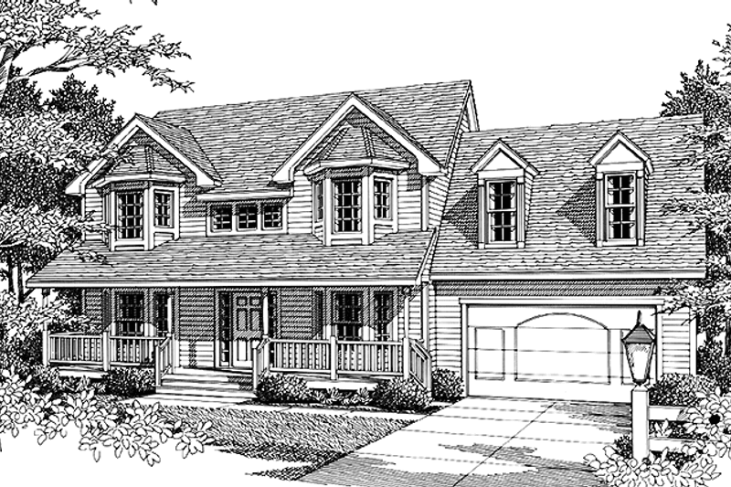 Home Plan - Country Exterior - Front Elevation Plan #1037-36