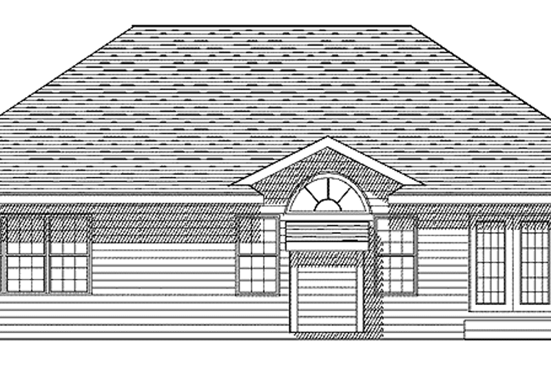 Home Plan - Exterior - Rear Elevation for Ranch House Plan #70-1360 - 3 bed, 2 bath