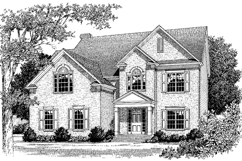 Dream House Plan - Colonial Exterior - Front Elevation Plan #453-358