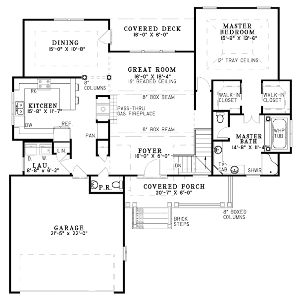 Architectural House Design - Country Floor Plan - Main Floor Plan #17-2957