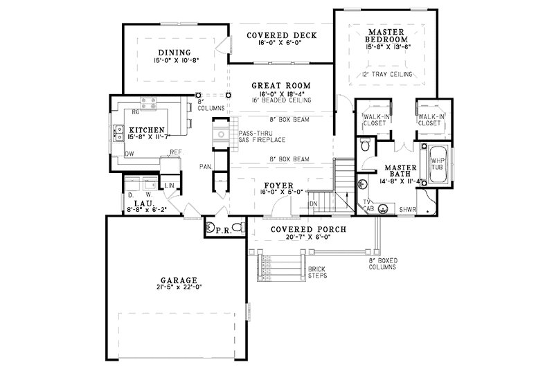 Home Plan - Floor Plan - Main Floor for Country House Plan #17-2957 - 3 bed, 2.5 bath