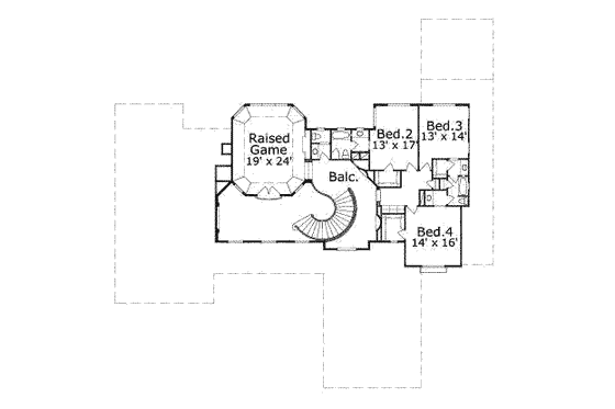 Floor Plan - Upper Floor for Mediterranean House Plan #411-122 - 4 bed, 4.5 bath