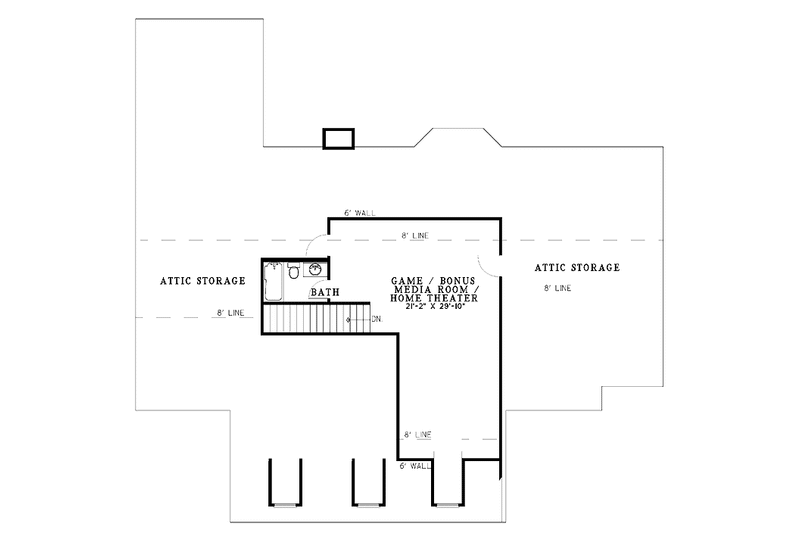 Dream House Plan - Floor Plan - Upper Floor for Country House Plan #17-3253 - 3 bed, 2 bath