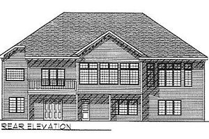 Exterior - Rear Elevation for Traditional House Plan #70-250 - 2 bed, 2 bath