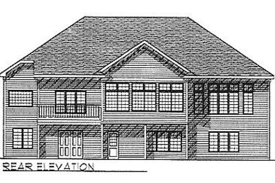 Exterior - Rear Elevation for Traditional House Plan #70-250 - 2 bed, 2 bath