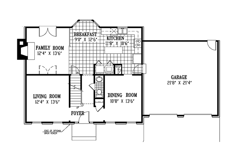 Home Plan - Floor Plan - Main Floor for Classical House Plan #953-1 - 4 bed, 2.5 bath