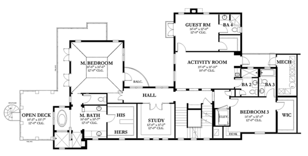 House Design - Mediterranean Floor Plan - Upper Floor Plan #1058-152