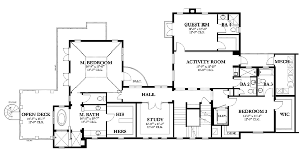 Architectural House Design - Mediterranean Floor Plan - Upper Floor Plan #1058-152
