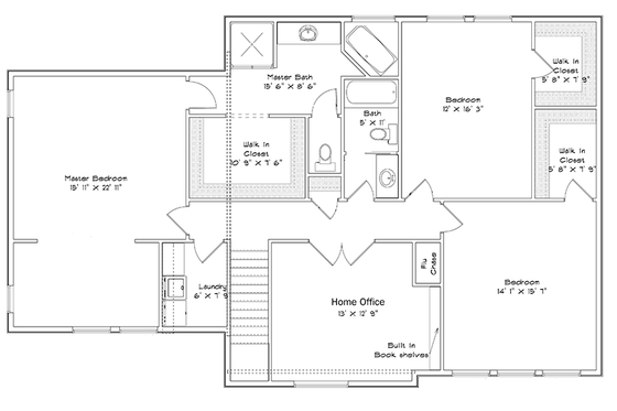 Floor Plan - Upper Floor for Traditional House Plan #1060-15 - 4 bed, 3.5 bath