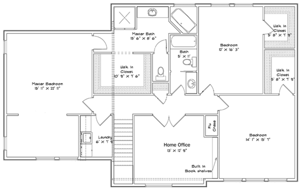 Architectural House Design - Traditional Floor Plan - Upper Floor Plan #1060-15