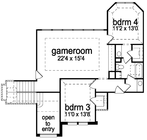 Dream House Plan - Tudor Floor Plan - Upper Floor Plan #84-733