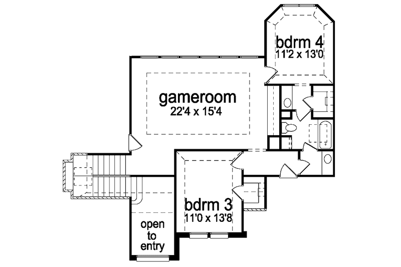 Home Plan - Floor Plan - Upper Floor for Tudor House Plan #84-733 - 4 bed, 3 bath