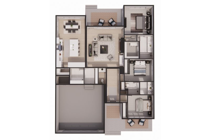 House Plan Design - Floor Plan - Main Floor 1 for Farmhouse House Plan #51-1520 - 3 bed, 2.5 bath
