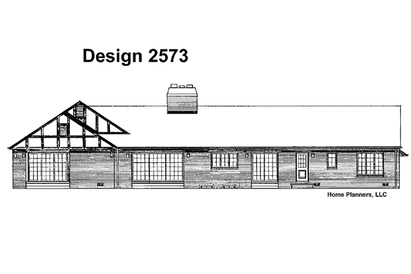 Home Plan - Exterior - Rear Elevation for Tudor House Plan #72-656 - 4 bed, 2.5 bath