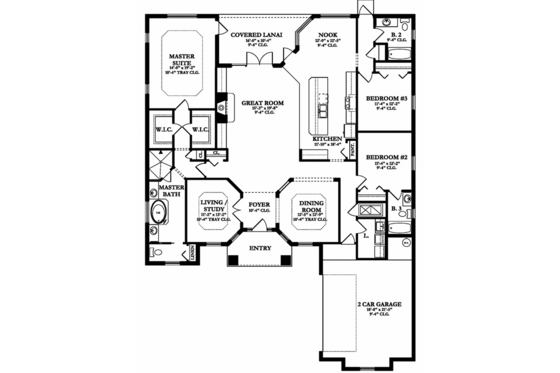 Floor Plan - Main Floor for Mediterranean House Plan #1058-127 - 3 bed, 3 bath