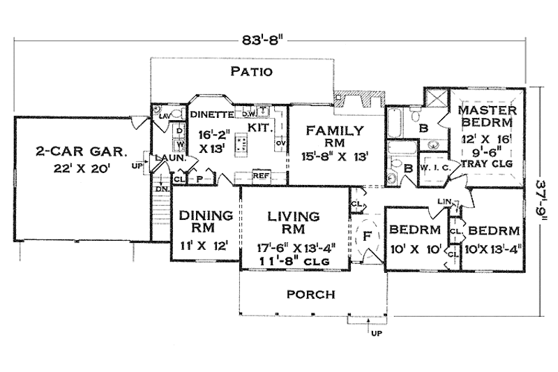 Dream House Plan - Floor Plan - Main Floor for Country House Plan #456-112 - 3 bed, 2.5 bath