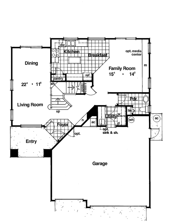 House Design - Mediterranean Floor Plan - Main Floor Plan #417-484