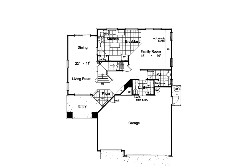 Home Plan - Floor Plan - Main Floor for Mediterranean House Plan #417-484 - 4 bed, 2.5 bath