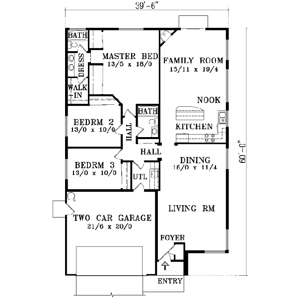 Adobe / Southwestern Floor Plan - Main Floor Plan #1-1359