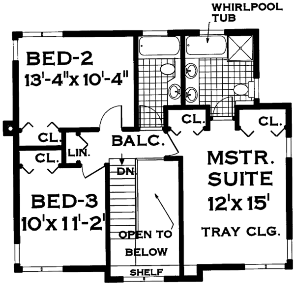 Home Plan - Country Floor Plan - Upper Floor Plan #3-243