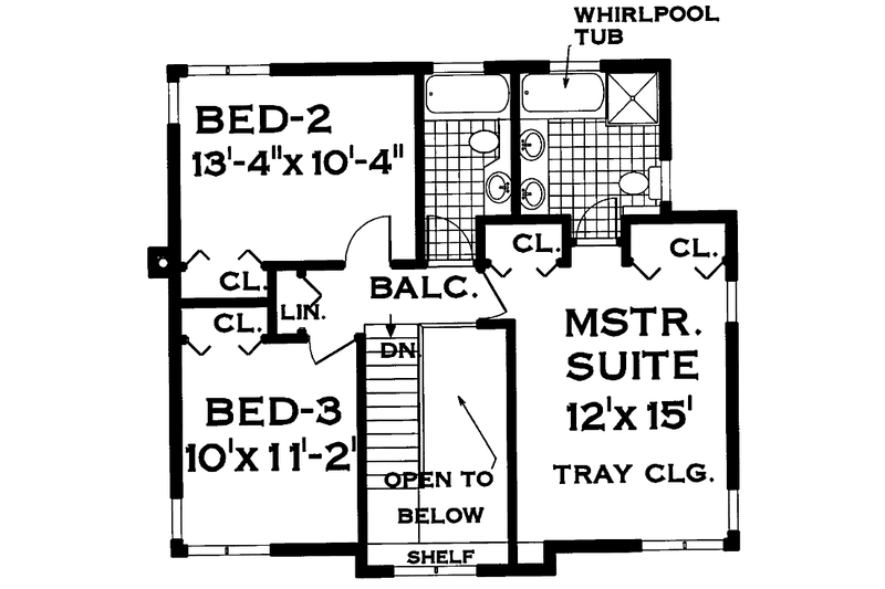 Dream House Plan - Floor Plan - Upper Floor for Country House Plan #3-243 - 4 bed, 2.5 bath