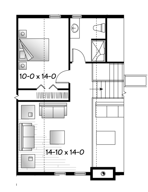 House Design - European Floor Plan - Upper Floor Plan #23-2494