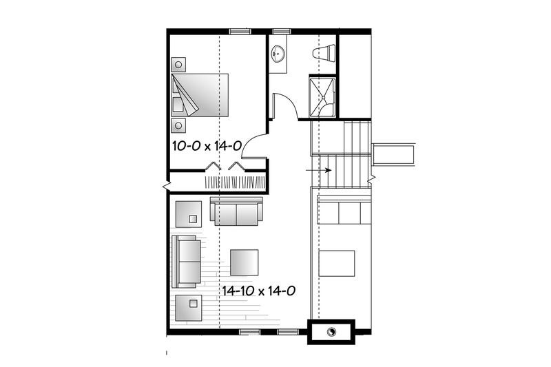 Architectural House Design - Floor Plan - Upper Floor for European House Plan #23-2494 - 2 bed, 2 bath