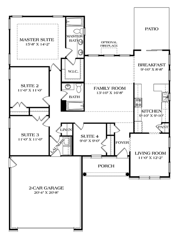 Dream House Plan - Colonial Floor Plan - Main Floor Plan #453-629