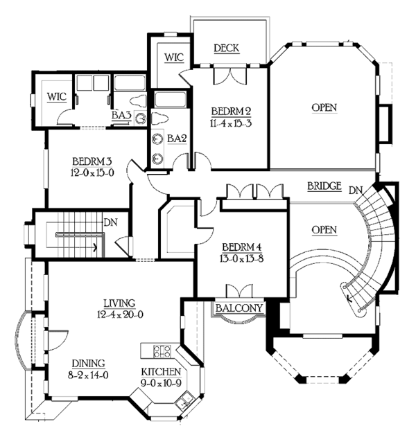 Dream House Plan - Country Floor Plan - Upper Floor Plan #132-483