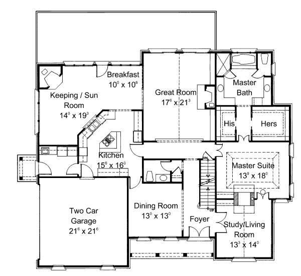 Traditional Floor Plan - Main Floor Plan #429-3