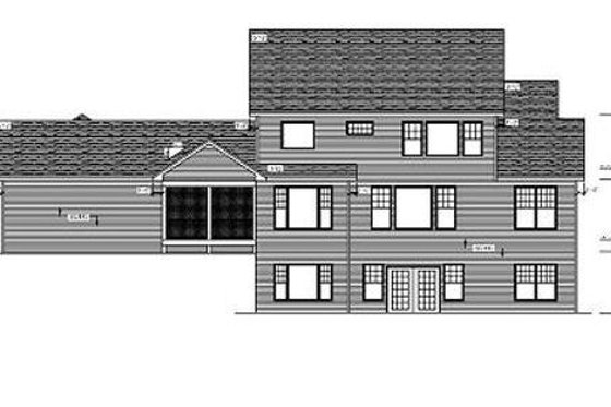 Exterior - Rear Elevation for Craftsman House Plan #51-290 - 3 bed, 2.5 bath
