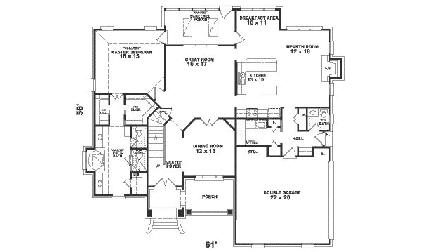 European Floor Plan - Main Floor Plan #81-307