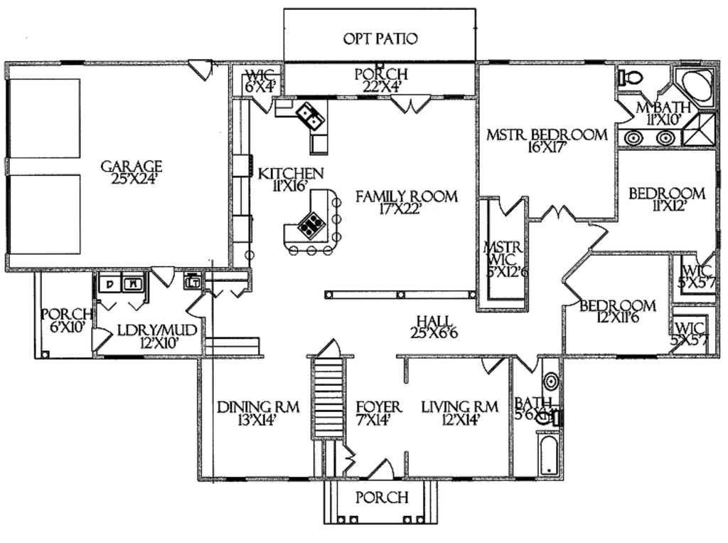 Ranch Style House  Plan  4 Beds 2 Baths 2600  Sq  Ft  Plan  