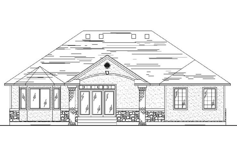 Home Plan - Exterior - Rear Elevation for Ranch House Plan #5-241 - 5 bed, 2.5 bath
