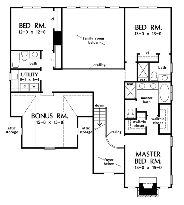 Dream House Plan - Traditional Floor Plan - Upper Floor Plan #929-787