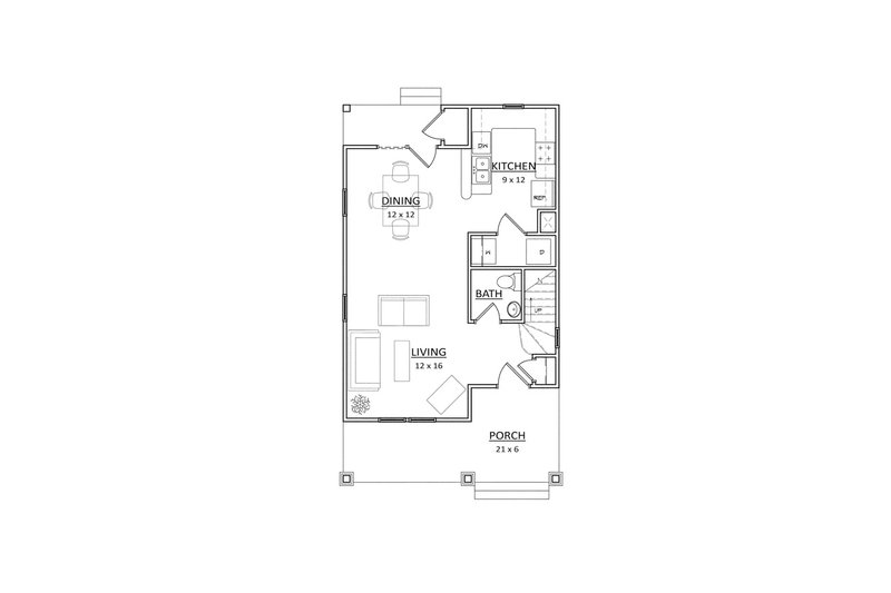 Home Plan - Floor Plan - Main Floor for Traditional House Plan #936-28 - 3 bed, 2.5 bath