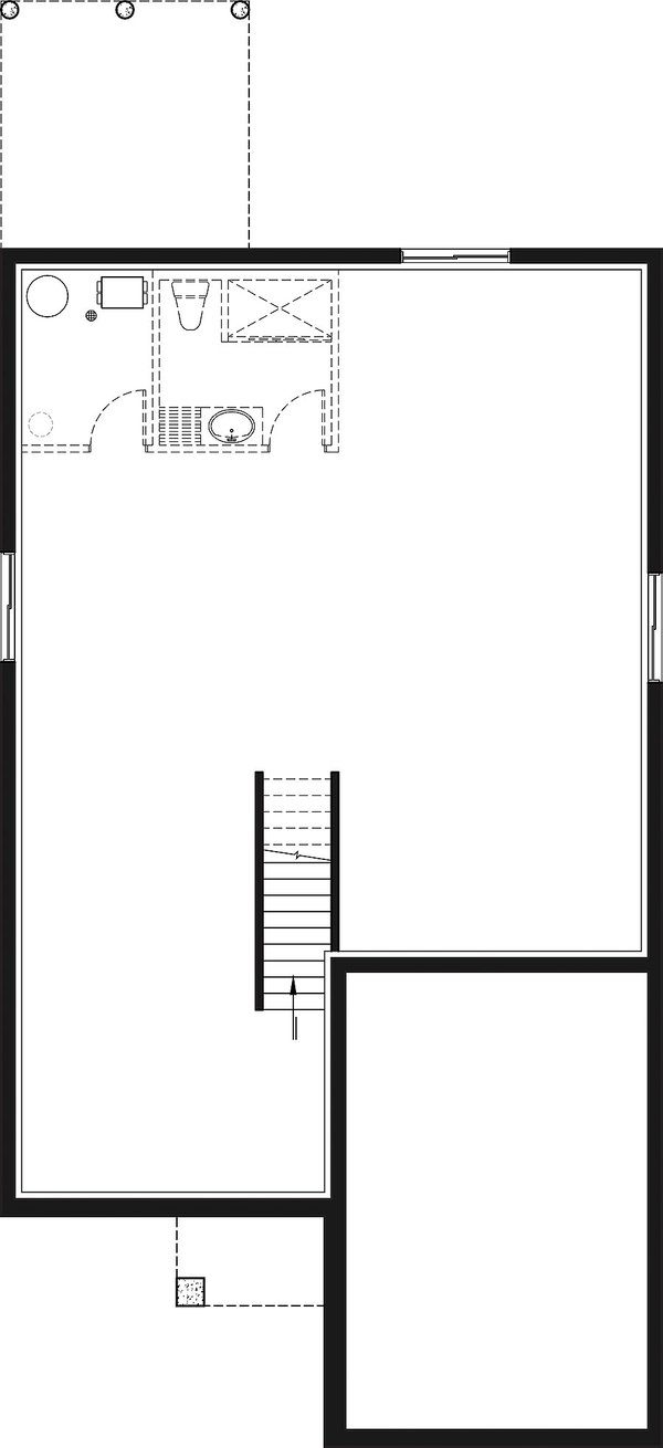 House Plan Design - Floor Plan - Lower Floor for Craftsman House Plan #23-2903 - 2 bed, 1 bath