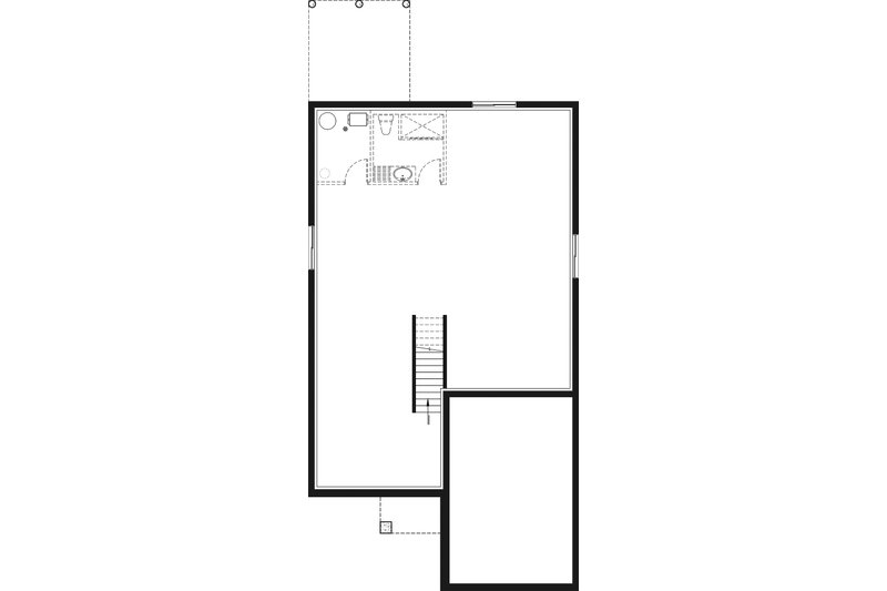 House Plan Design - Floor Plan - Lower Floor for Craftsman House Plan #23-2903 - 2 bed, 1 bath