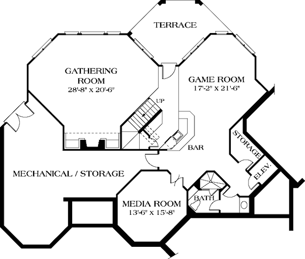 Traditional Floor Plan - Lower Floor Plan #453-48