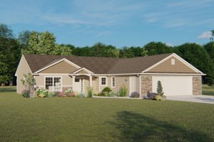 Ranch Exterior - Front Elevation Plan #1064-46